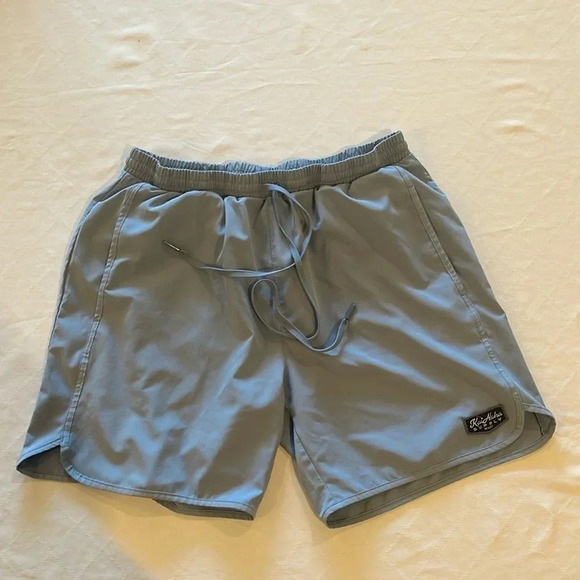 Kai Aloha men’s large swim trunks board shorts blue gray‎ color 6” inseam EUC - Picture 1 of 5